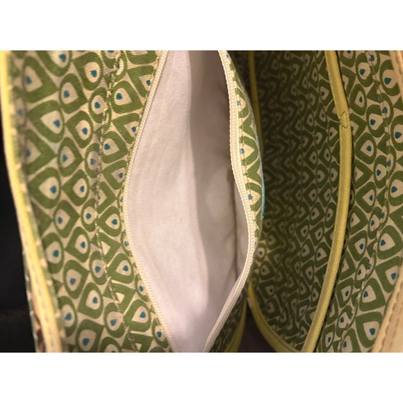 Fossil KeyPer Messenger Bag Floral Print Yellow Green Brown Canvas - Picture 10 of 12